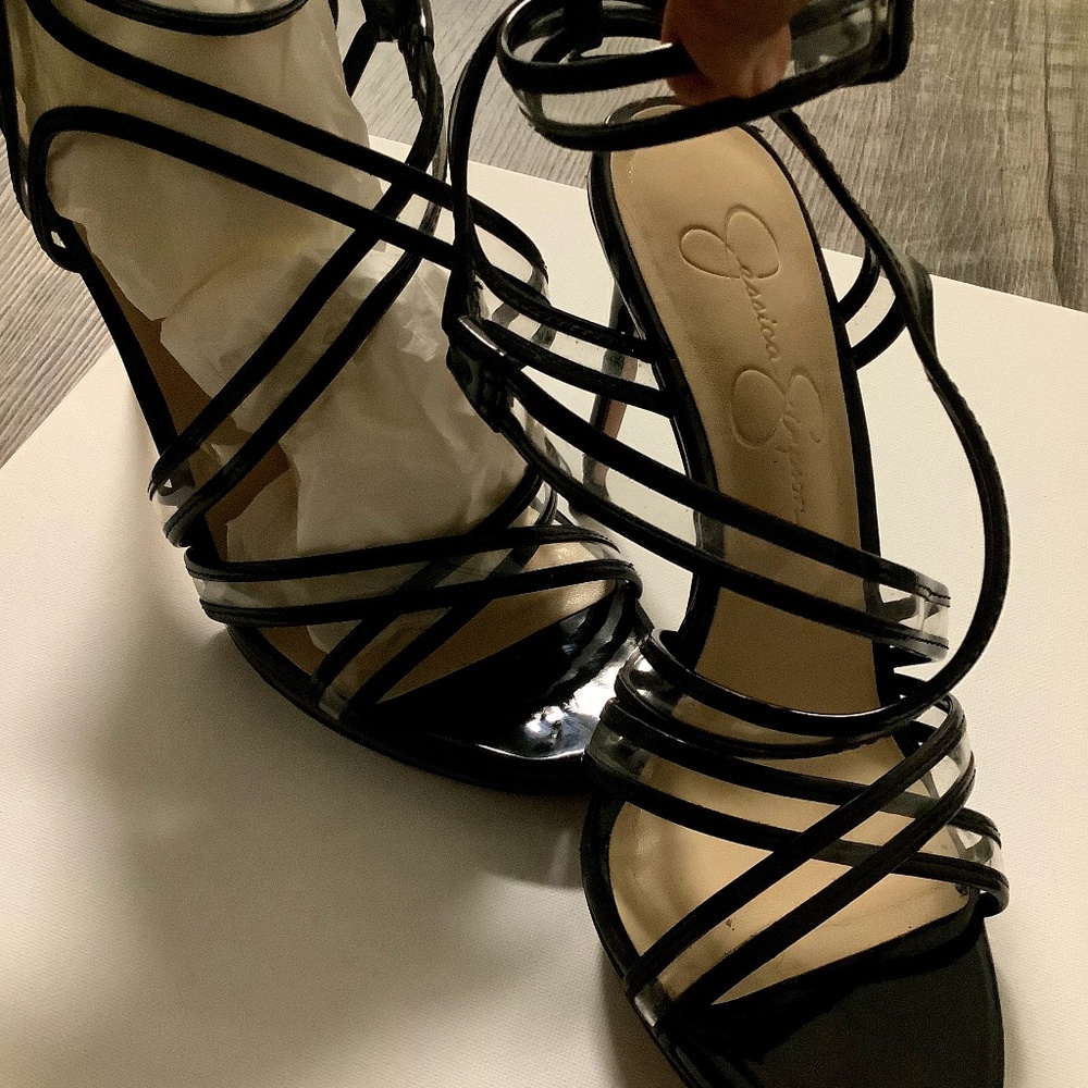 Jessica Simpson Black Strappy Sandal stilletos